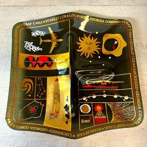 Incredible Vintage 60’s Starlifter Commemorative Smoked Glass Divided Platter